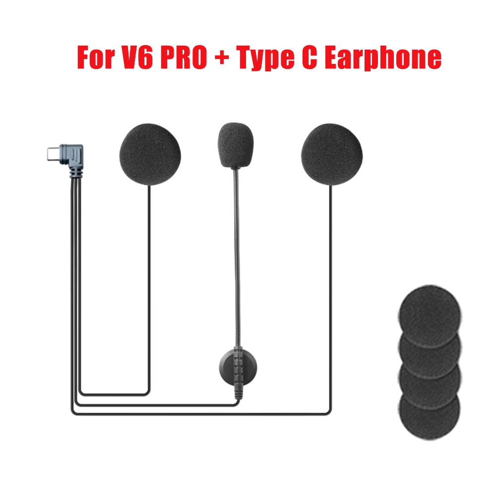 Original Earphone For EJEAS V6 PRO+/V4 PLUS Type-C Jack Motorcycle Helmet Intercom Headset Bluetooth Microphone Parts