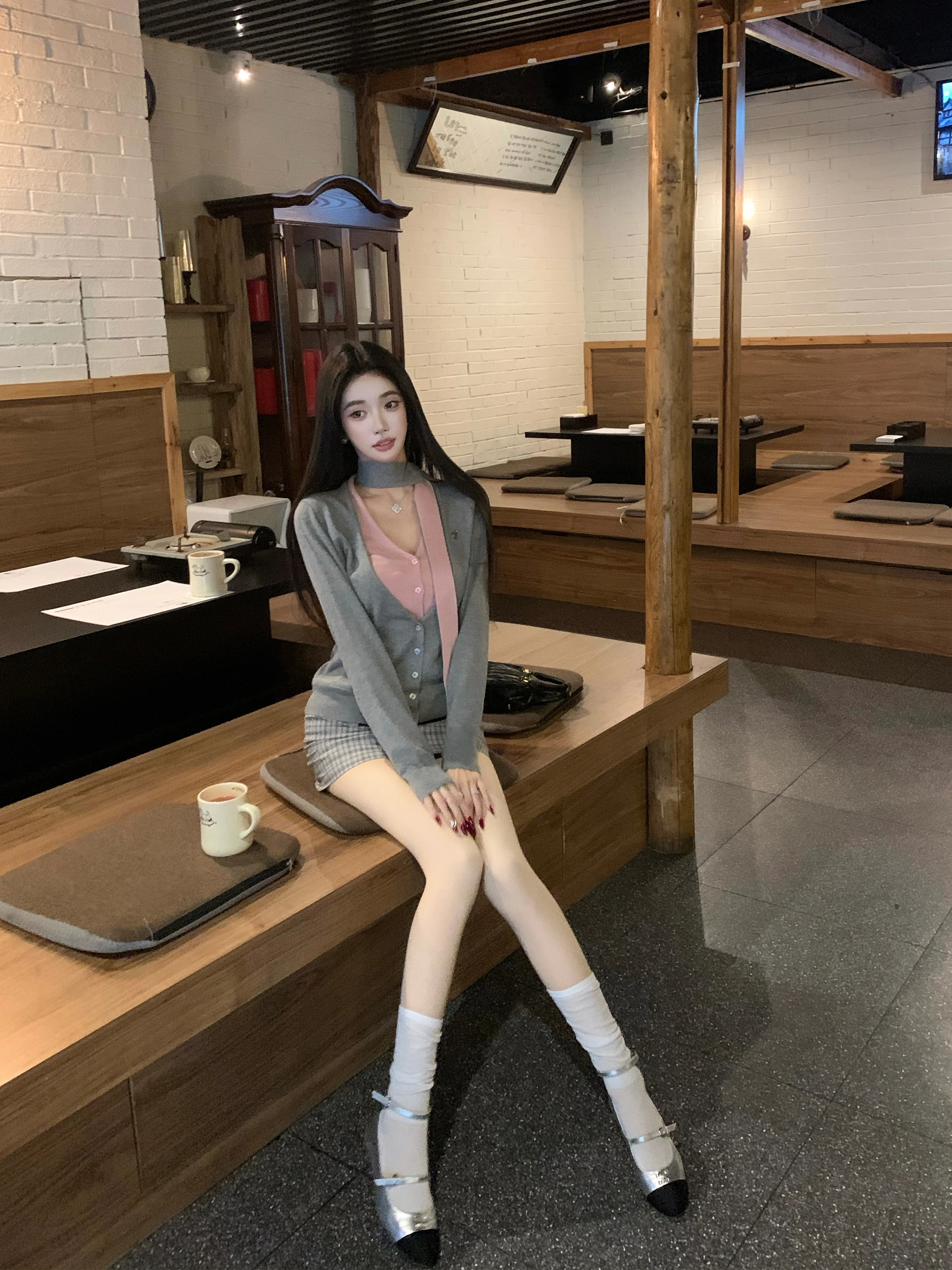 

Barb Chill High Waist Plaid Wrap around Skirt Women's Faion Spring Season Slimming a Line ort Skirt Sexy Sle