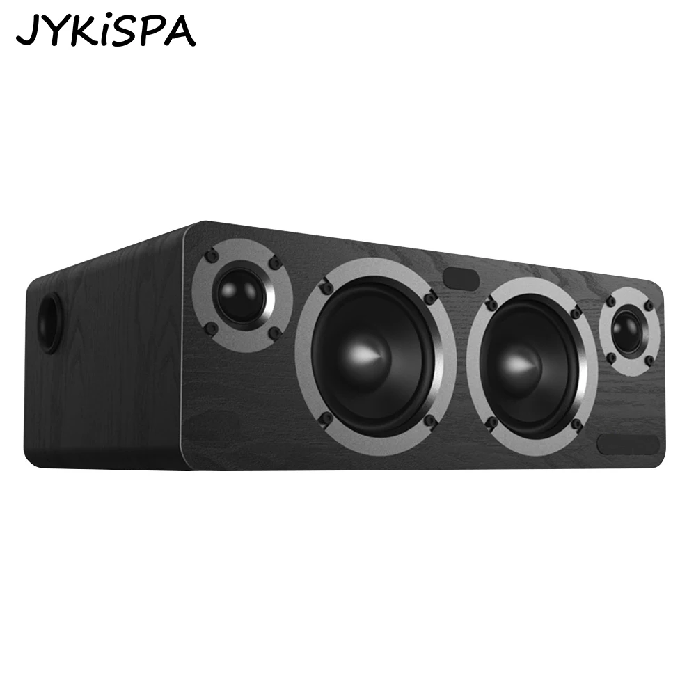 60W Wooden Wireless Bluetooth Portable Speaker with Coaxial/AUX Input Powerful Bass Soundbar for Quality Sound Subwoofer