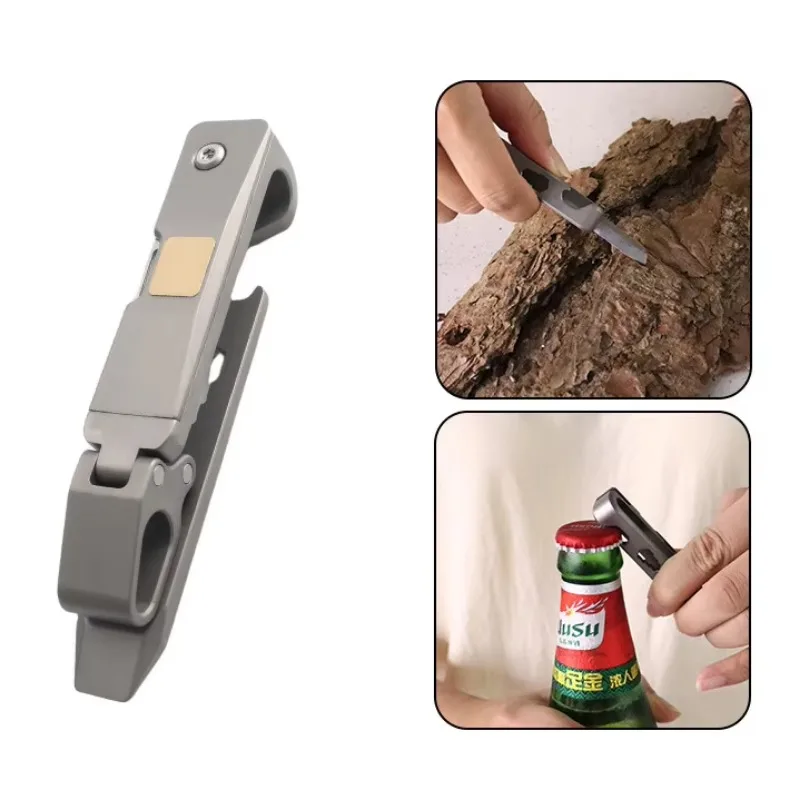 Titanium Alloy Keychain Knife Multi-functional Small Tool Bottle Opener Wrench Crowbar DIY Express Letter Opener Convenient