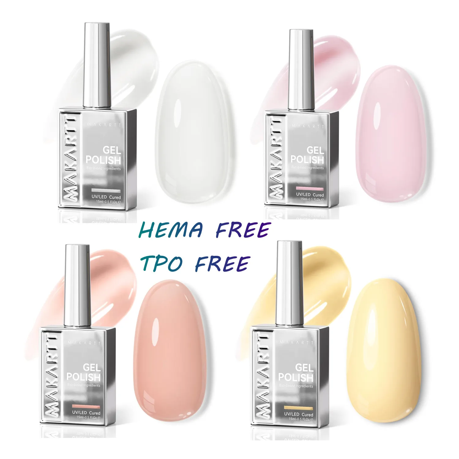 

Makartt Hema Free Gel Nail Polish 15ml - Butter Yellow, High Gloss, Soak Off UV LED Nail Art Manicure DIY Home Salon Gift
