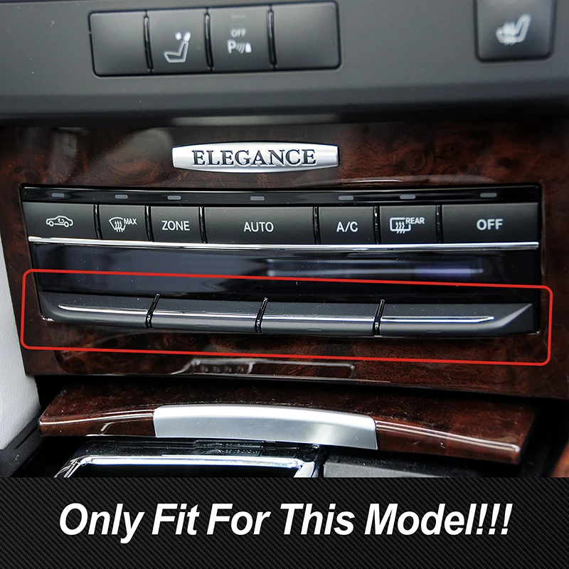 وحدة التحكم في السيارة تكييف الهواء التبديل أزرار الشارات الديكور غطاء من الفولاذ المقاوم للصدأ الكسوة لمرسيدس بنز E Class W212 2009-2015 #2