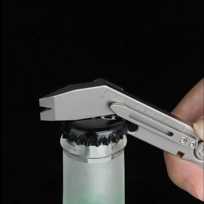 Titanium Alloy Edc Carry Tools For Mechanic Crowbar Screwdriver Wrench Tools Bottle Opener Outdoors Multitool Equip