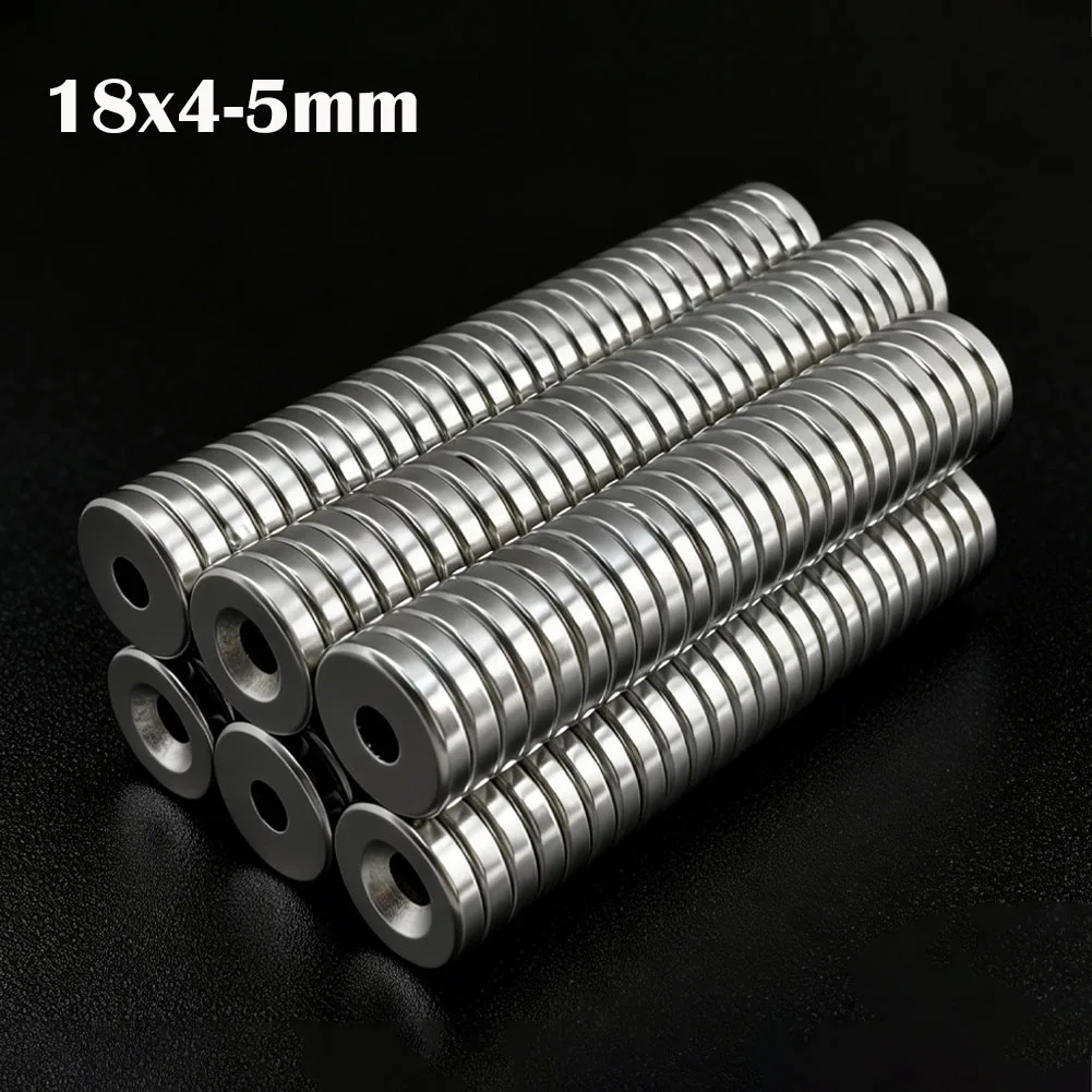 Powerful Neodymium Magnet 18x4-5mm Round Super Strong Magnets with Hole NdfeB Permanent Magnetic Imanes DIY Refrigerator Magnet