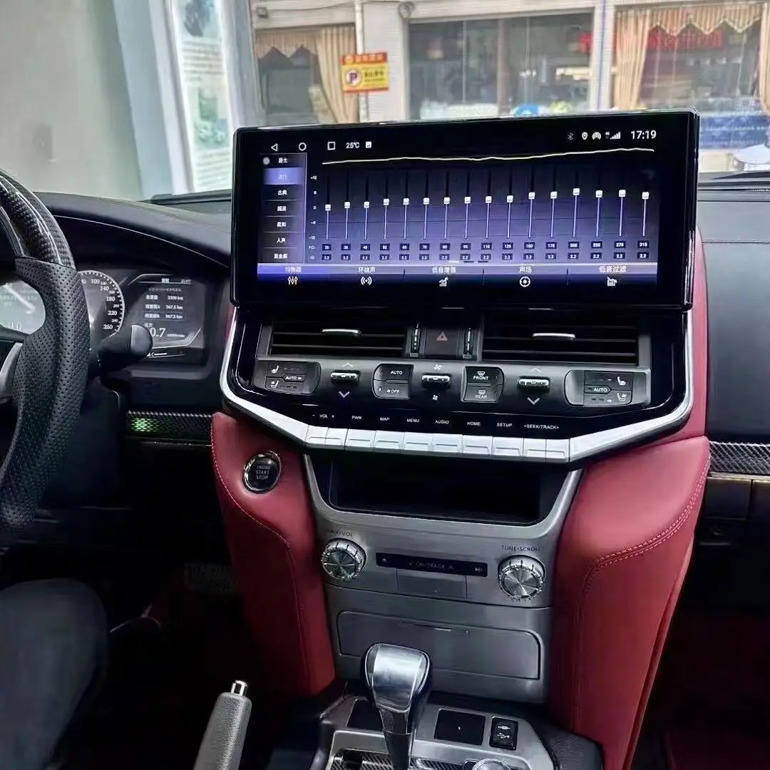 Car Central Console Dashboard Media Gps Screen Upgrade for toyota Land Cruiser Lc200 Into Lc300 2018 2019 2020 2021 2022 2017