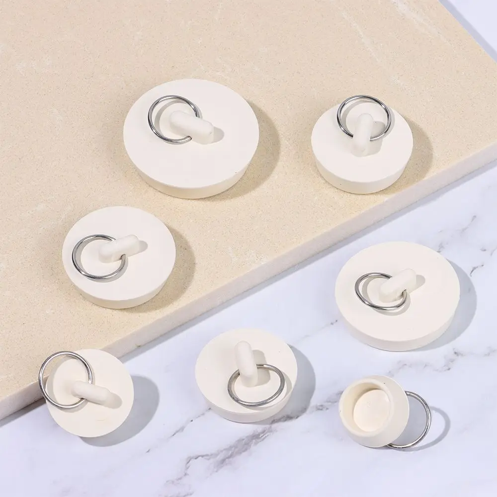 Kitchen Bath Floor Drain Plug With Hanging Ring Basin Sewer Water Stopper Leakage-proof Plug