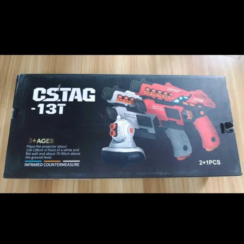 CSTAG 프로젝터 슈팅 게임 총 세트 새로운 어린이 선물 소년을위한 과학 및 상상력 장난감 레이저 태그 적외선 권총 총 게임 완구