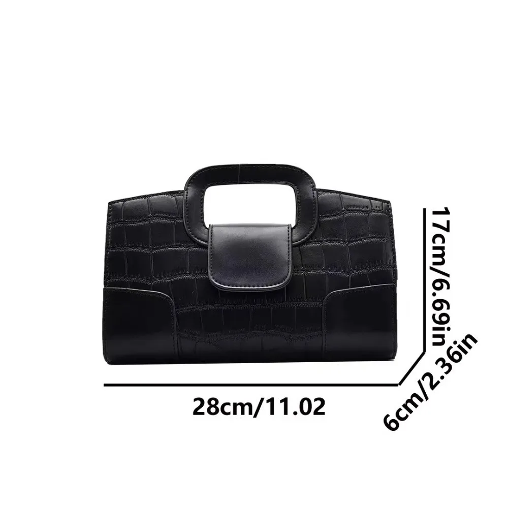 Vintage Crocodile Grain Women Handbag PU Leather Large Capacity Chain Crossbody Bag Party Clutch Bag Evening Bag