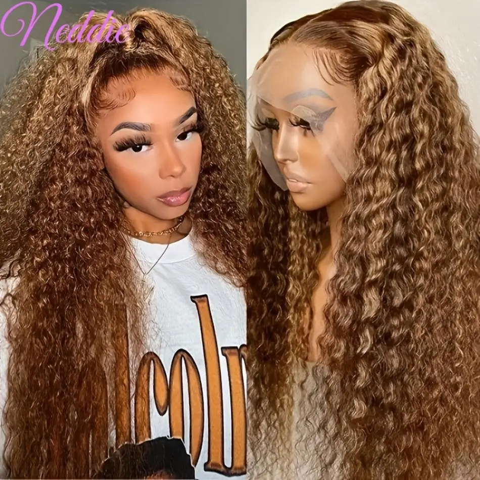 

Highlight Wig Human Hair Curly Wigs 13X4 13X6 Hd Lace Frontal Wig Colored Brazilian 4/27 Deep Wave Lace Front Wigs For Women