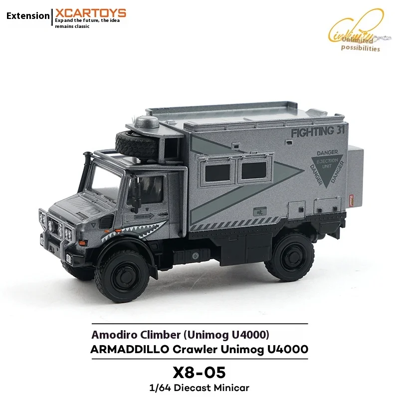 

Tuoyi 1/64 Scale Amodilo Climber RV Alloy Model Unimog U4000 Diecast Car Toy for Children Birthday Gift Collectible Ornament