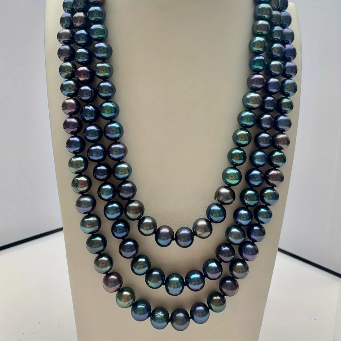 

MYSOYA Black Freshwater Long Pearl Necklace 7-9mm Black Pearls Size Options Gift Box for Her/Him Wedding Christmas Birthday Gift