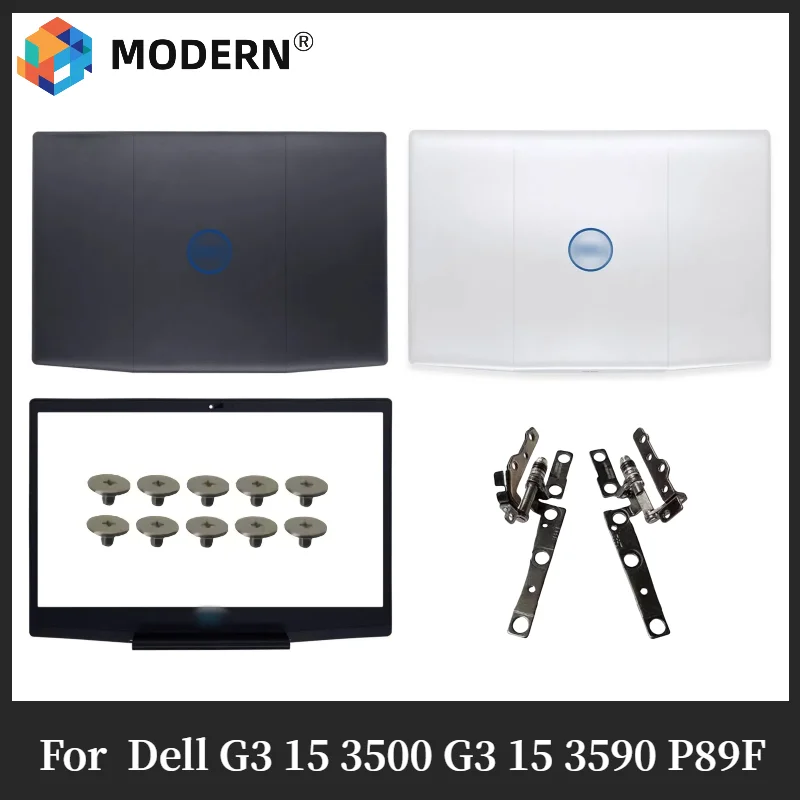 Original New Case For Dell G3 15 3500 G3 15 3590 P89F LCD Back Cover Rear Lid Top Case 0747KP Front Bezel Hinges Blue Logo