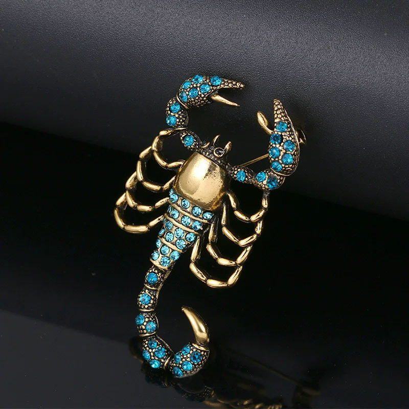 Fashion Luxury Jewelry Scorpion Rhinestone Alloy Animal Brooches For Men In Stock Corsage Brooch Accessories Pins Backpack