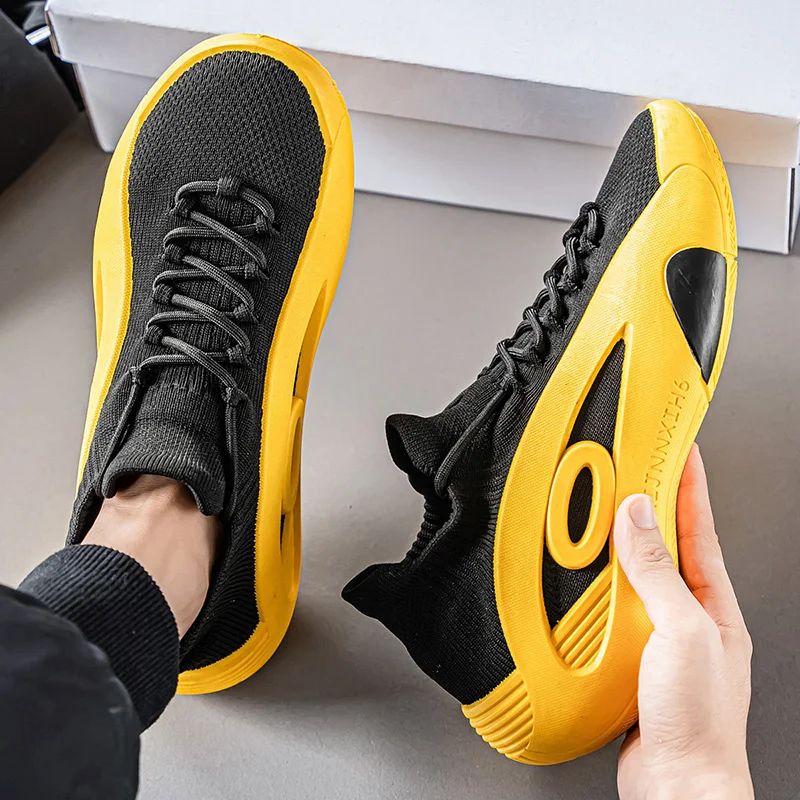 Hot Selling Fashion Yellow Men's Summer Sneakers Breathable Mesh Running Shoes Men Platform Designer Shoes Men zapatillas hombre