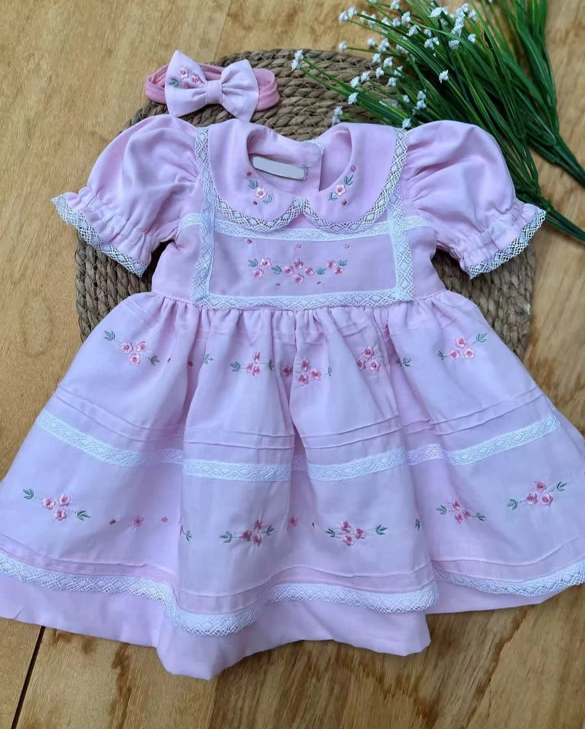 

0-12Y Baby Girl Summer Embroidery Vintage Princess Dress for Birthday Photography Holiday Eid B442