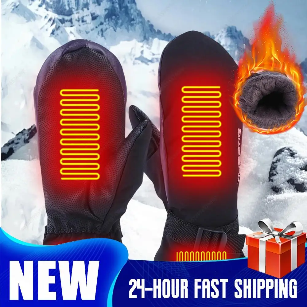 

Электрические термоперчатки, зимние теплые перчатки для катания на лыжах, сноуборде, охоты, рыбалки, 3, перезаряжаемые перчатки с подогревом и температурой ﻿