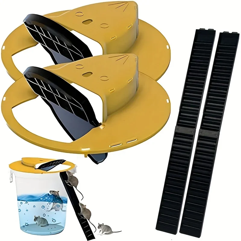 1pc/2pcs Mouse Trap Bucket Auto Reset Flip And Slide Bucket Lid Mouse Trap Indoor Outdoor Garage Mouse Trap