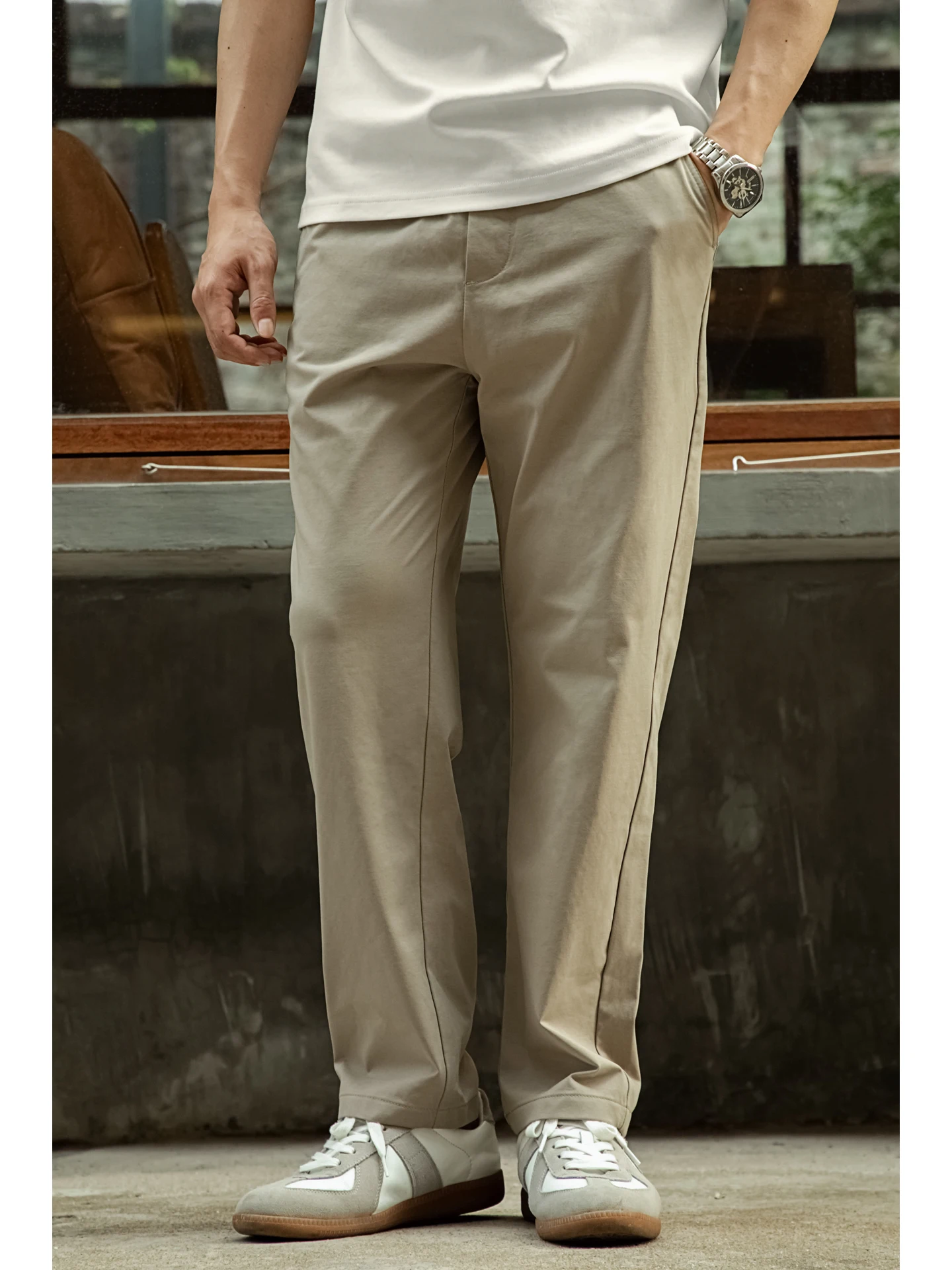 

Мужские повседневные прямые трикотажные брюки, тонкие, крутые, с эластичной резинкой на талии, брюки CleanFit West, американская повседневная летняя одежда