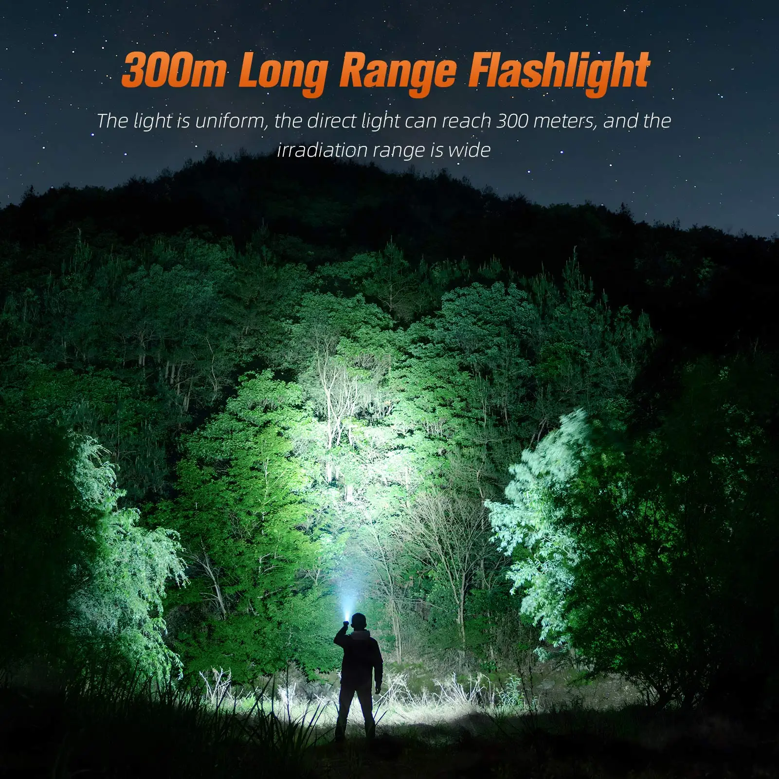 SUPERFIRE M20 xhp50*4Pcs LED flashlight Ultra Bright 10000 lumen Torch Power Bank Function Rechargeable self defense Lantern