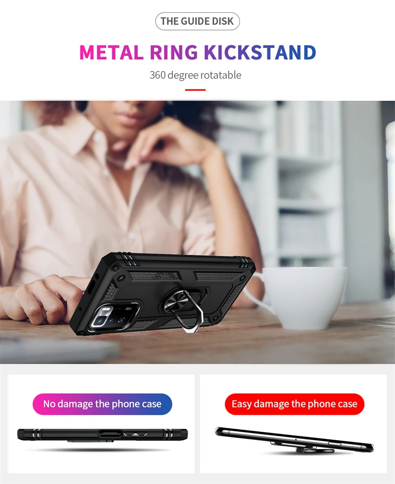 For Xiaomi Poco X3 GT 5G Case Luxury Magnetic Holder Ring Case For Poko Little X3GT X 3 GT Silicone Shockproof Armor Back Cover image 4