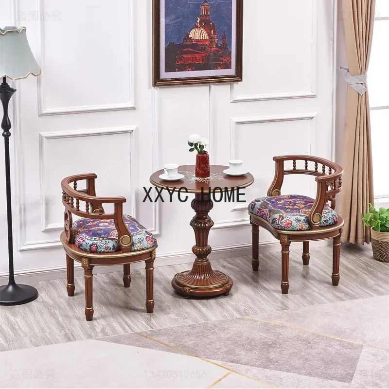 

Sofa Chair Conference Table Balcony Leisure Walnut Color Sofa Chair Armchair Furniture