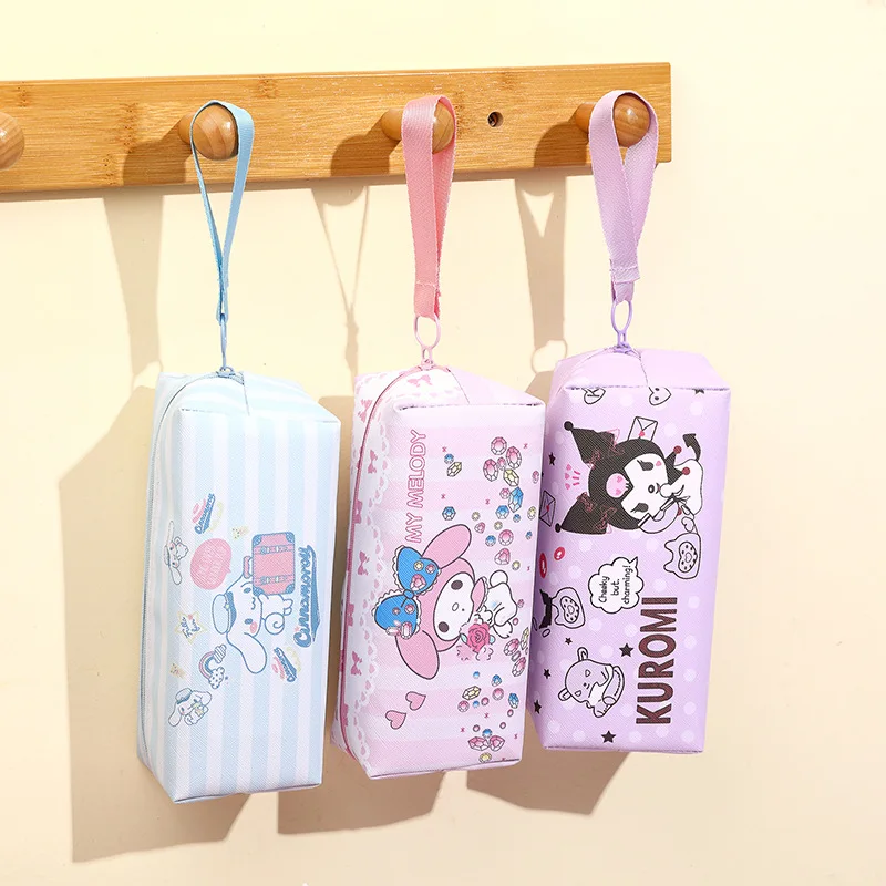 Astuccio per studenti Sanrio per ragazza donna Cinnamoroll Hello Kitty Kuromi Melody Storage Bag borsa cosmetica portatile impermeabile