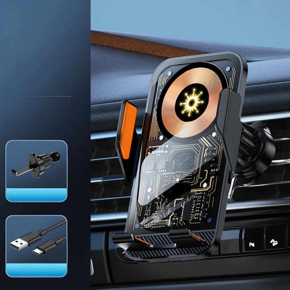 Car Phone Holder Wireless Charging Mount Air Vent Cradle Support 360 Rotation Auto Stand For All Popular Smart Phones