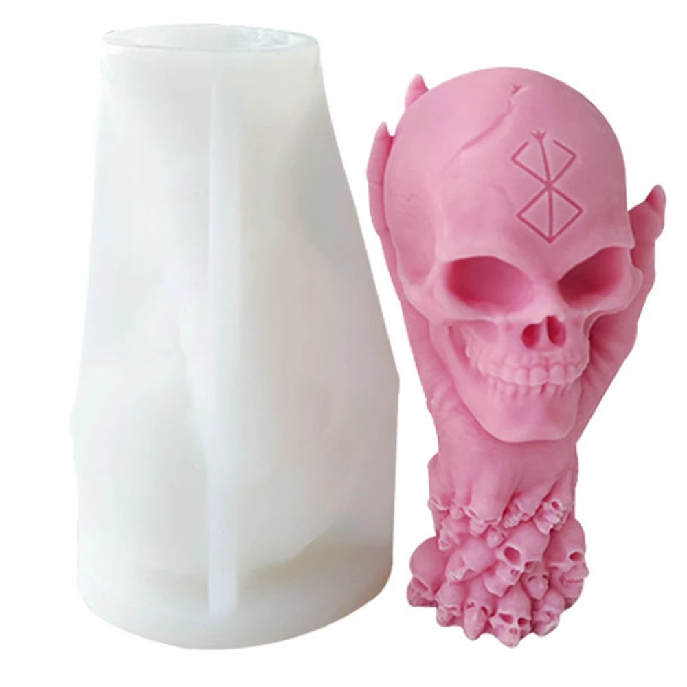 

3D Skull Aromatherapy Candle Mold DIY Halloween Decoration Resin Silicone Mold Scented Making Tools 3D DIY Handmade Fragrance