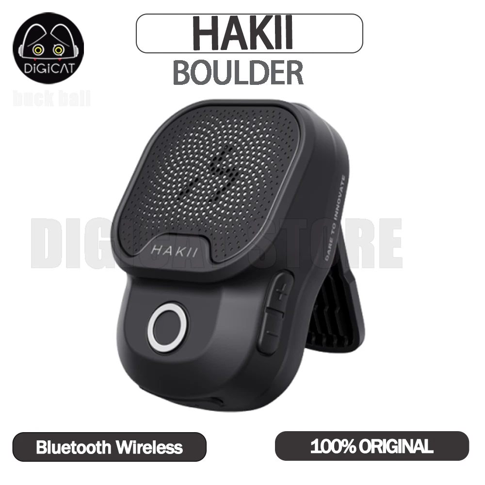 Hakii Boulder Bluetooth Speaker Magnetic Attraction With Clamp Ipx7 Waterproof Twc Speaker Lightweight Outdoor Accessories Gifts