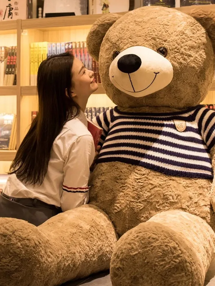 extra-large-plush-toy-bear-girl's-birthday-gift-huggable-teddy-bear-super-size-fabric-doll-soft-short-plush-material-pp-cotton