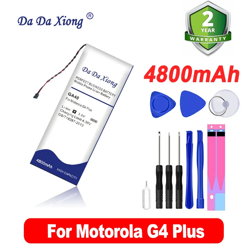 DaDaXiong 4800mAh For Motorola Moto G4 Plus GA40 XT1625 XT1622 XT1644 XT1643 SNN5970A Battery +Gift Tools