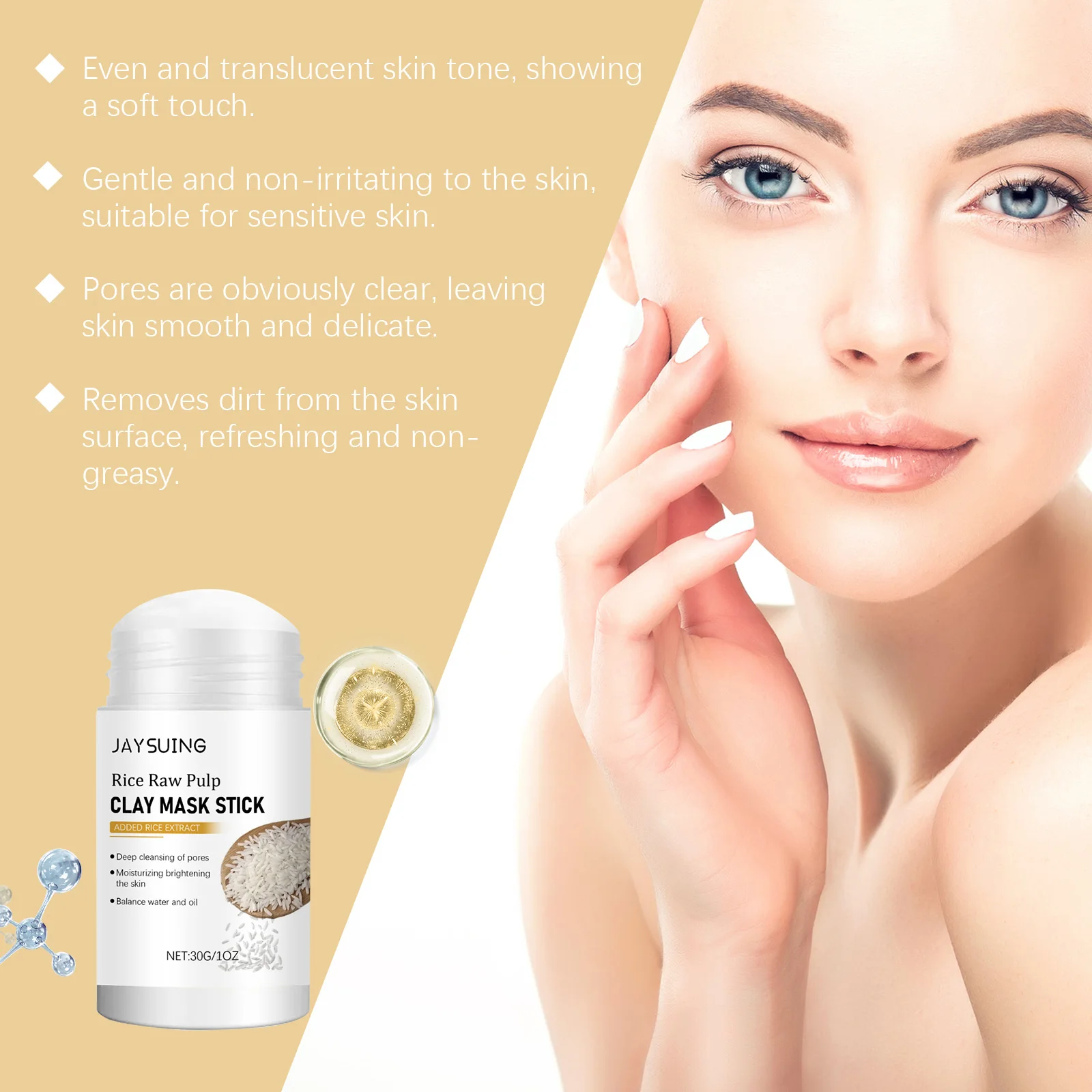 Глиняная маска-карандаш очищает поры и грязь контролирует масло, увлажняет, улучшает тон кожи, а свежий, жирный, улучшает текстуру кожи.