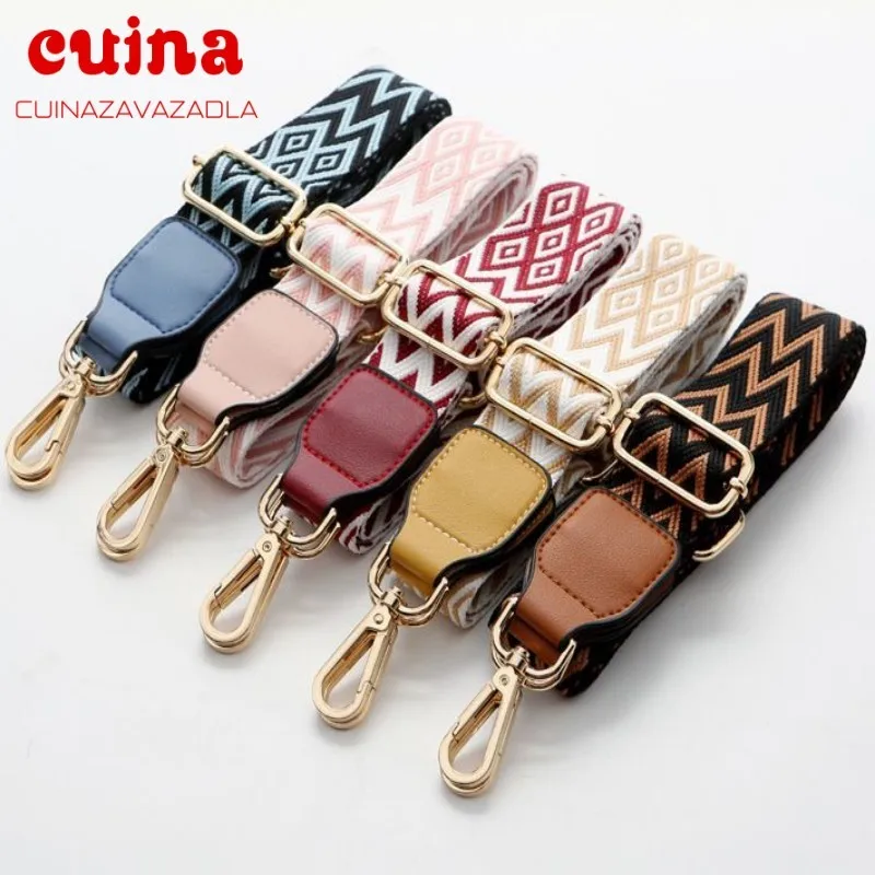 Fashion 130cm Cotton/nylon Strap For O Bag Women Messenger Sling Bag Strap Wide 3.8cm Belt Crossbody Bag Straps For Handbag