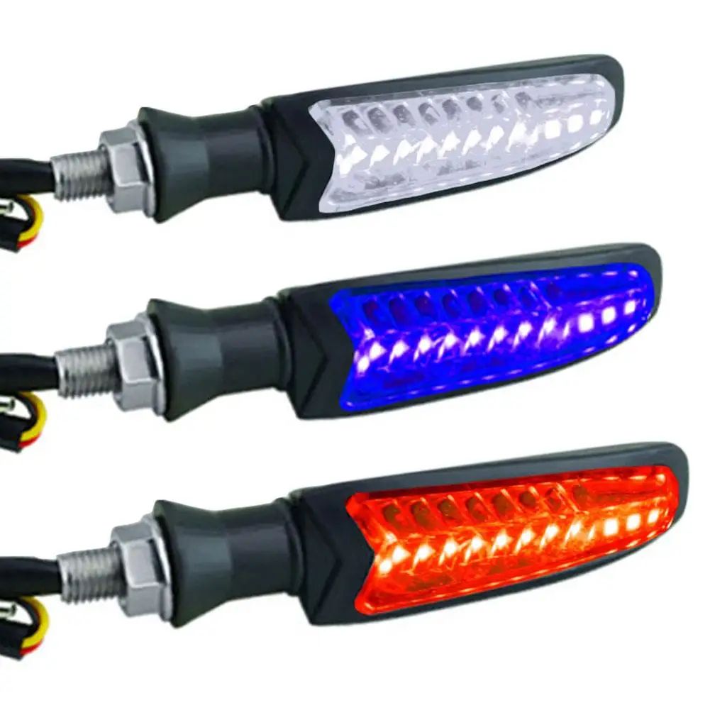 

Motorcycle LED Turn Signal Lights Water Double Color Flowing Indicator Blinker Lamps Daytime Running Light Pack Of 2