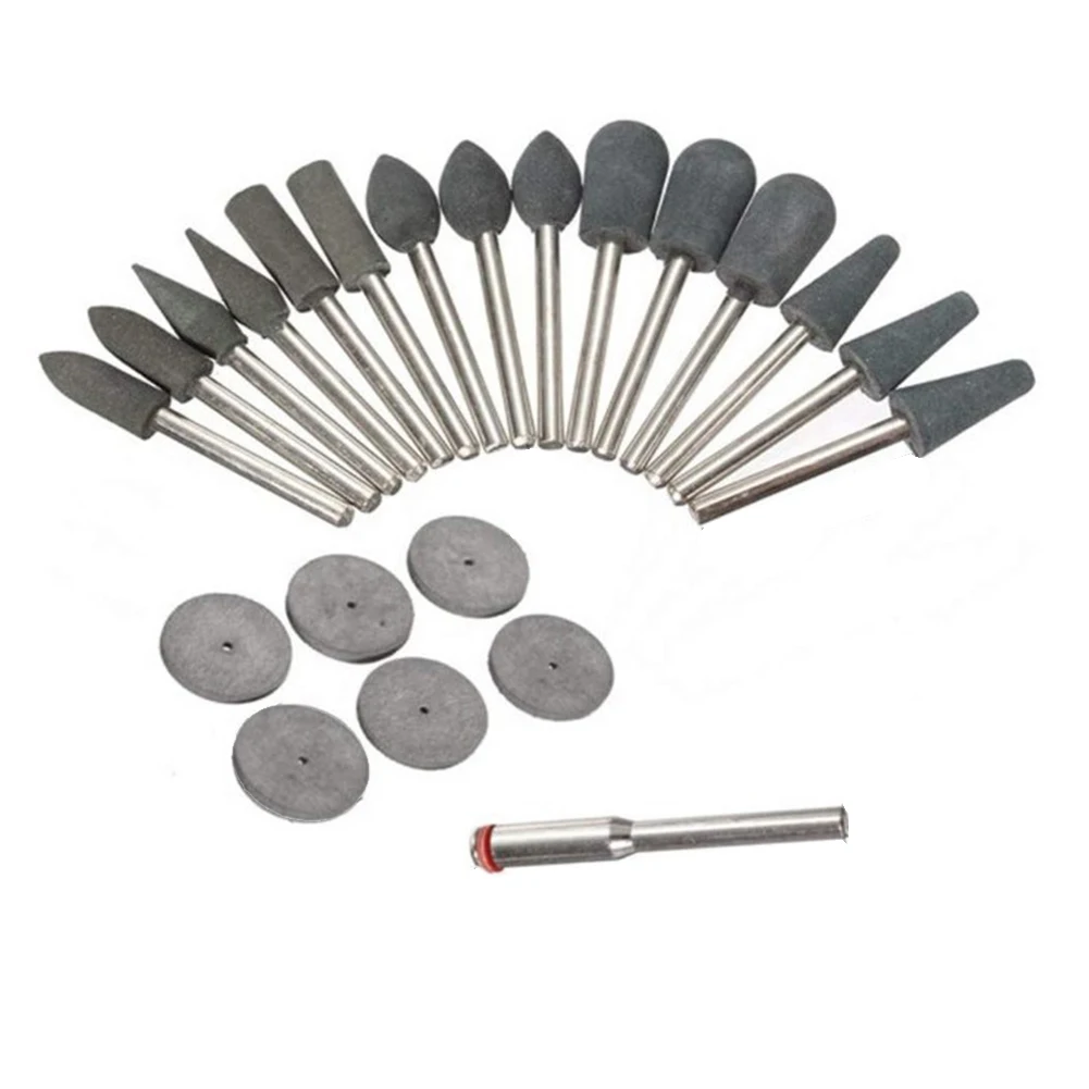 

Набор резиновых шлифовальных насадок (22 шт.) для электрических и пневматических инструментов Dremel: полировка и удаление заусенцев с изогнутых и неровных поверхностей