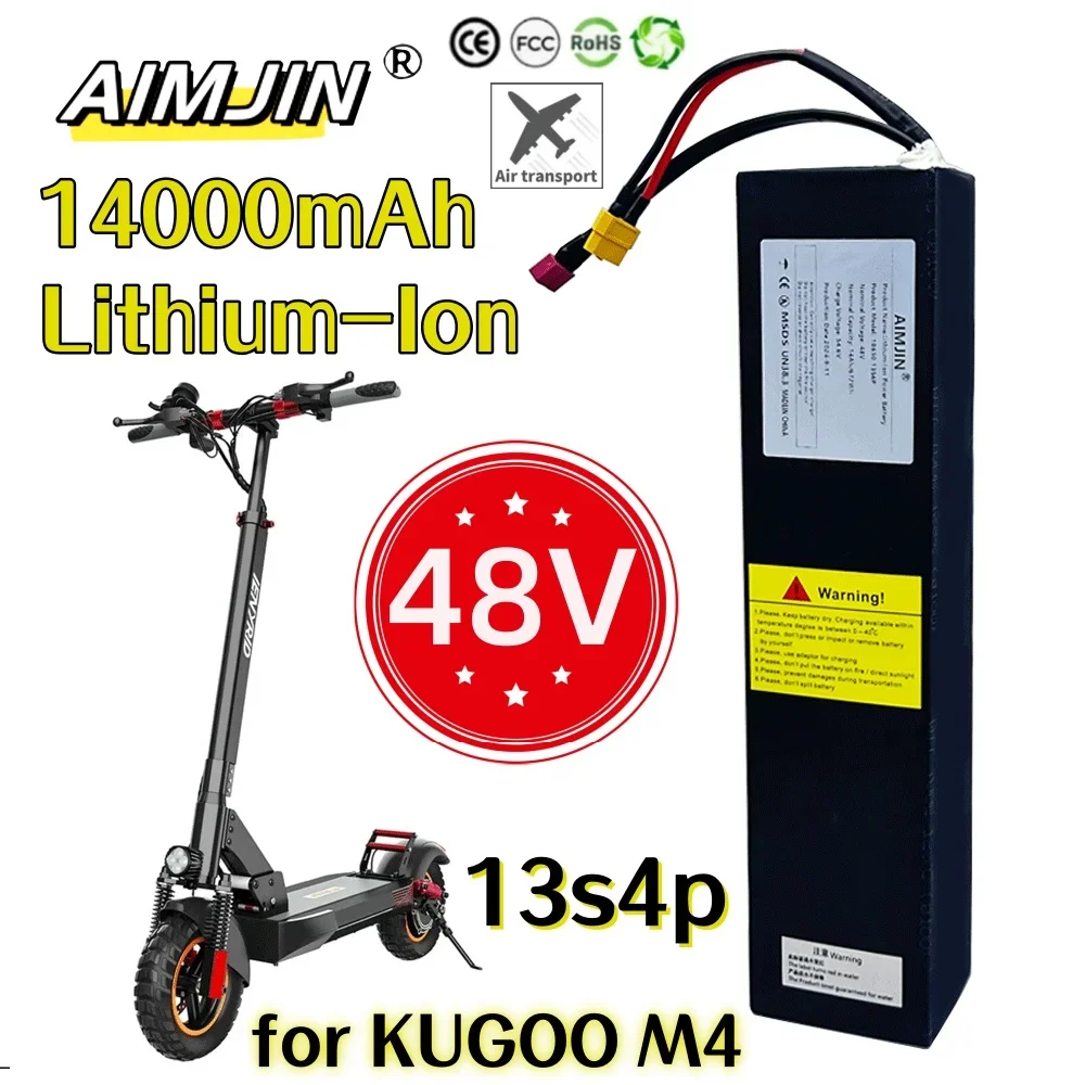 18650 48V 14000mAh 13s4p for Kugoo M4 Original high-power 672Wh Li-ion Battery Pack M4 Electric Scooter Battery Built in BMS