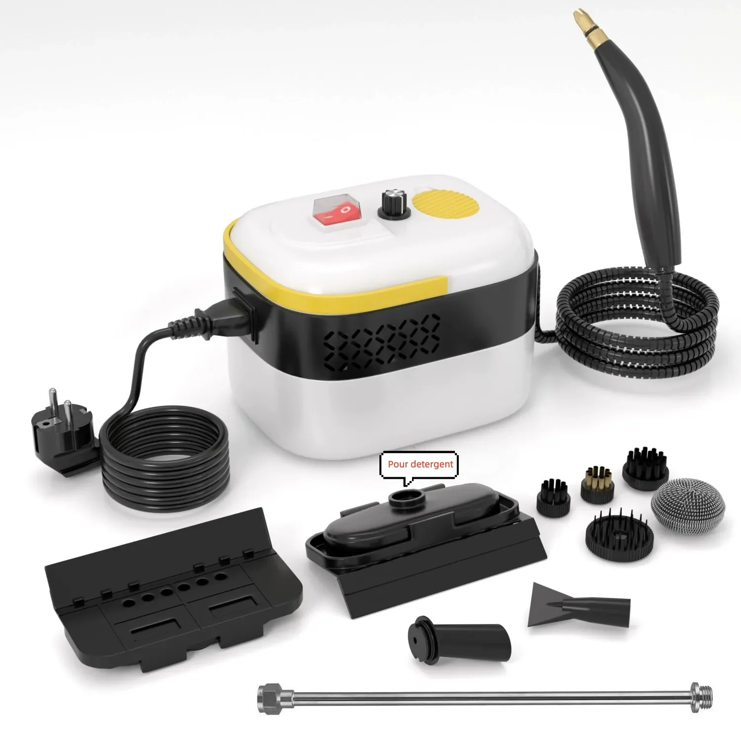 Portable Steam Cleaner with Brush Head 1.4L Handheld Portable Multifunctional High Temperature Steam Cleaner 3 Bar 1500w