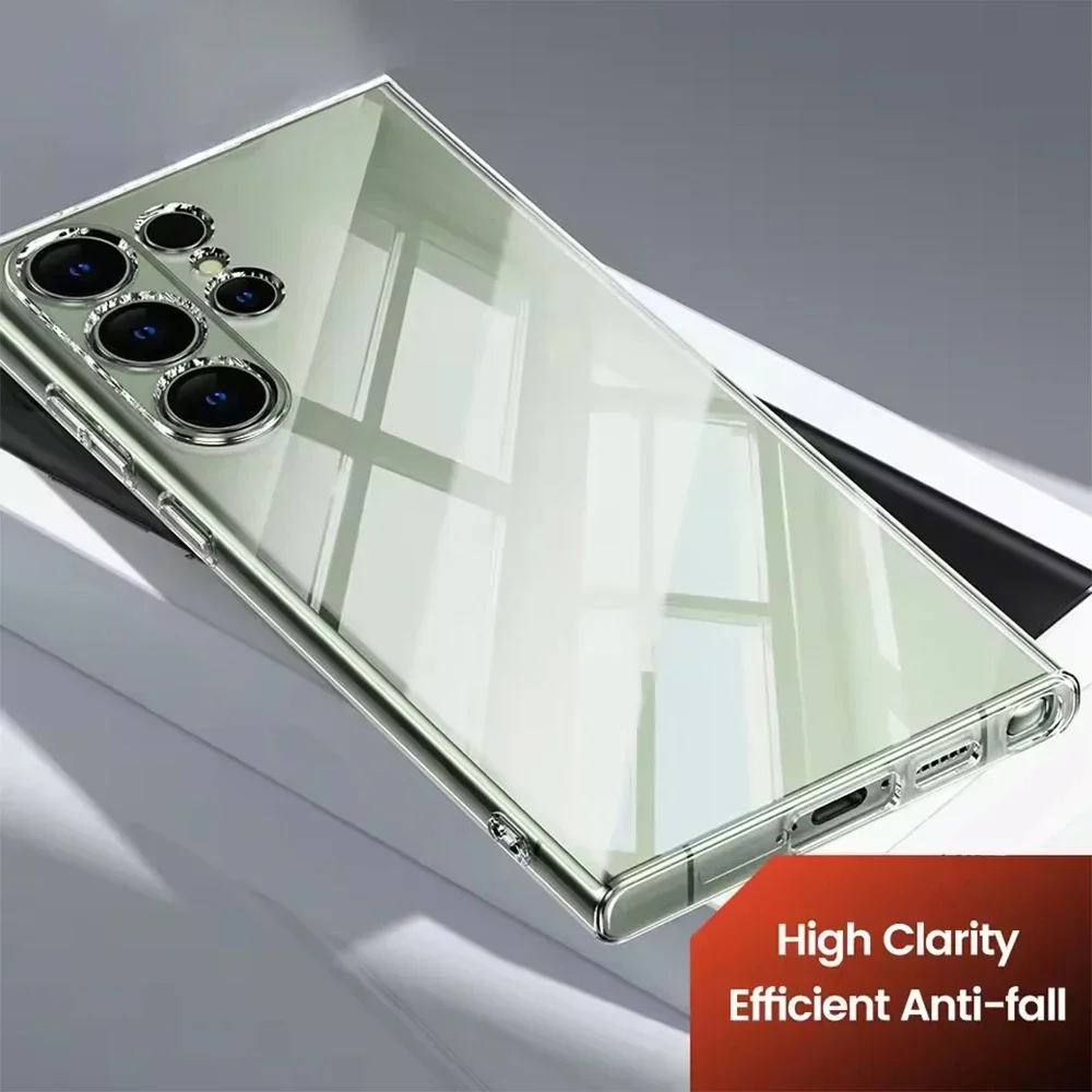 Einfache Handyhülle für Samsung S24 S23 S22 S21 Plus S25Ultra Clear Case für S23 S21 FE Transparente weiche TPU-Schutzhülle