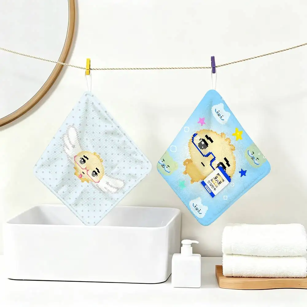 G-Glasses Dumpling Polyester Cotton Hanging Kitchen Towel, Soft Hand Wiping Towel, Reusable for Kitchen Bathroom Home