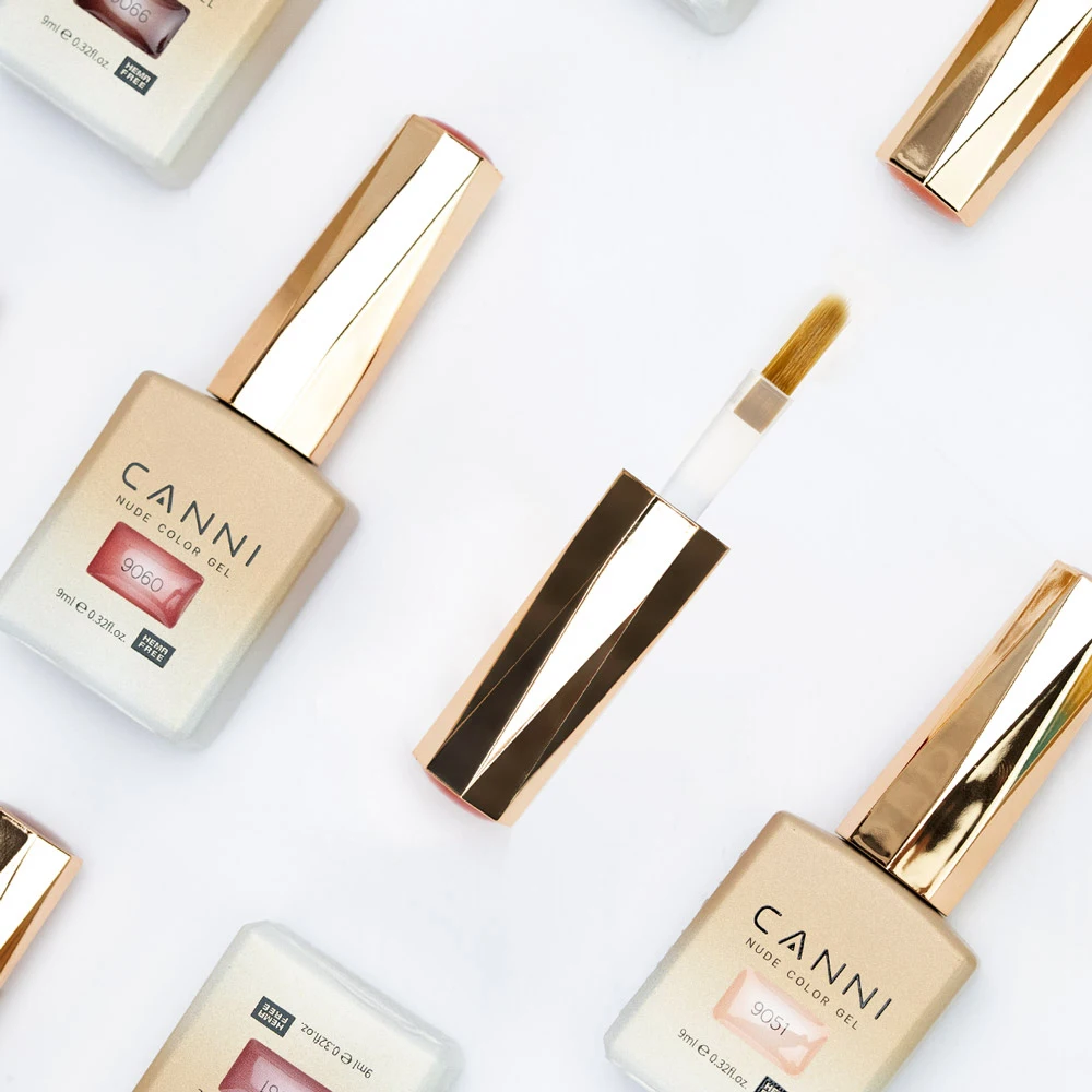 CANNI Jelly Color Gel-Nagellack, kein TPO, durchscheinendes Gel, glatte Konsistenz, Soak Off UV-LED, semi-permanenter Gel-Rundpinsel, 9 ml