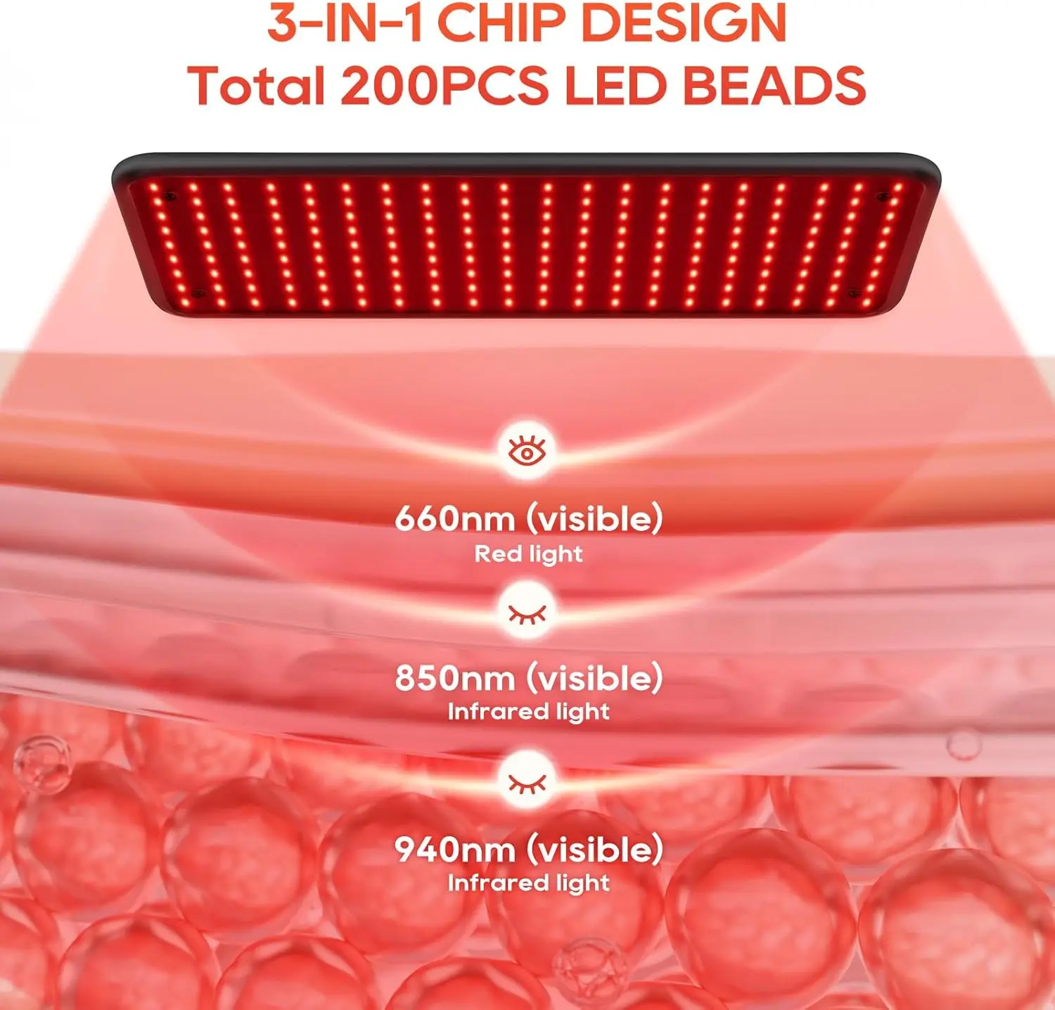 660nm, 850nm, 940nm 파장의 얼굴 및 신체용 적색광 치료기, 대형 패널 및 가정용 스탠드 포함