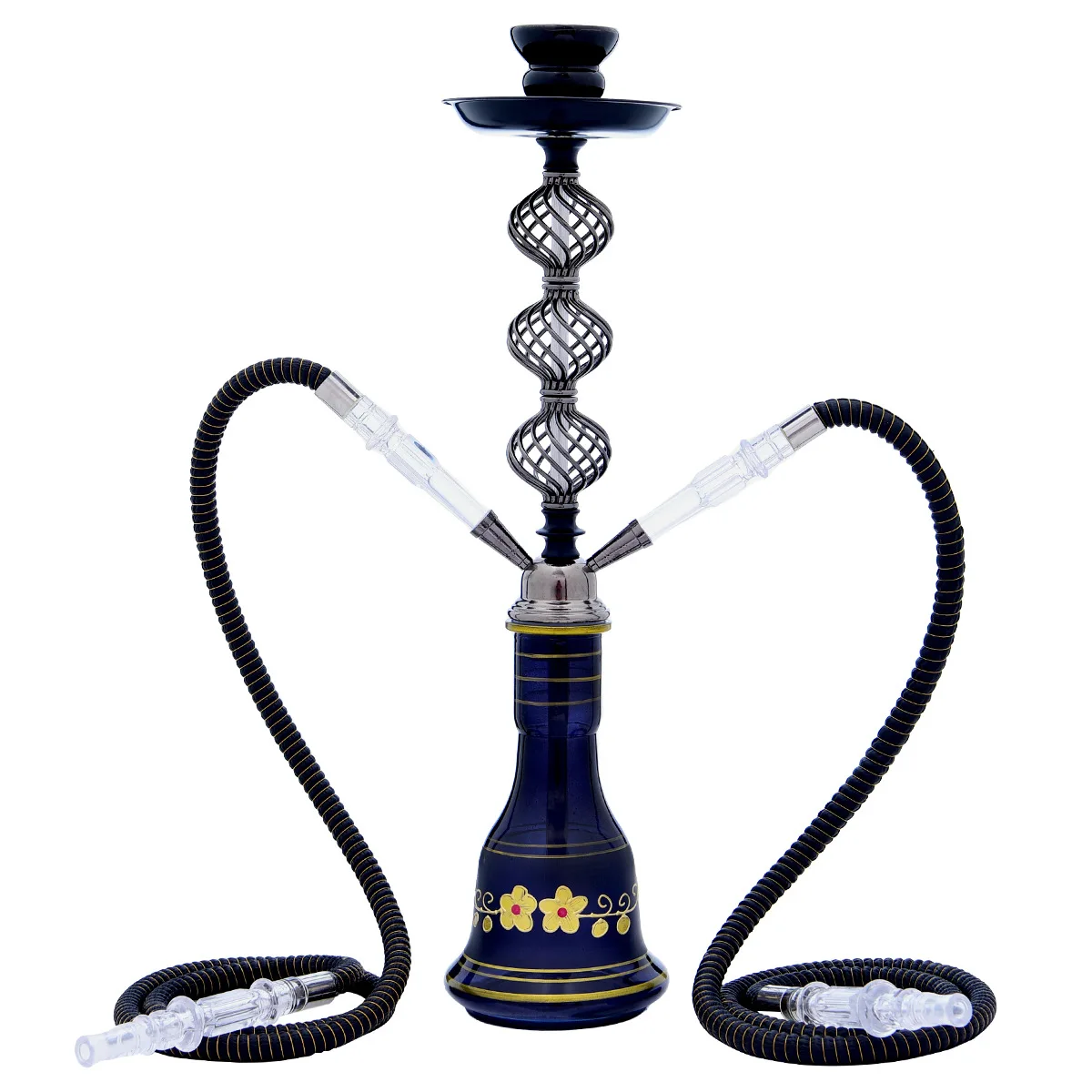 DEJAYA Glass Hookah Set 2 Hoses Shisha Pipe Narguile Completo Chicha Cachimba Smoking Accessories Club Party