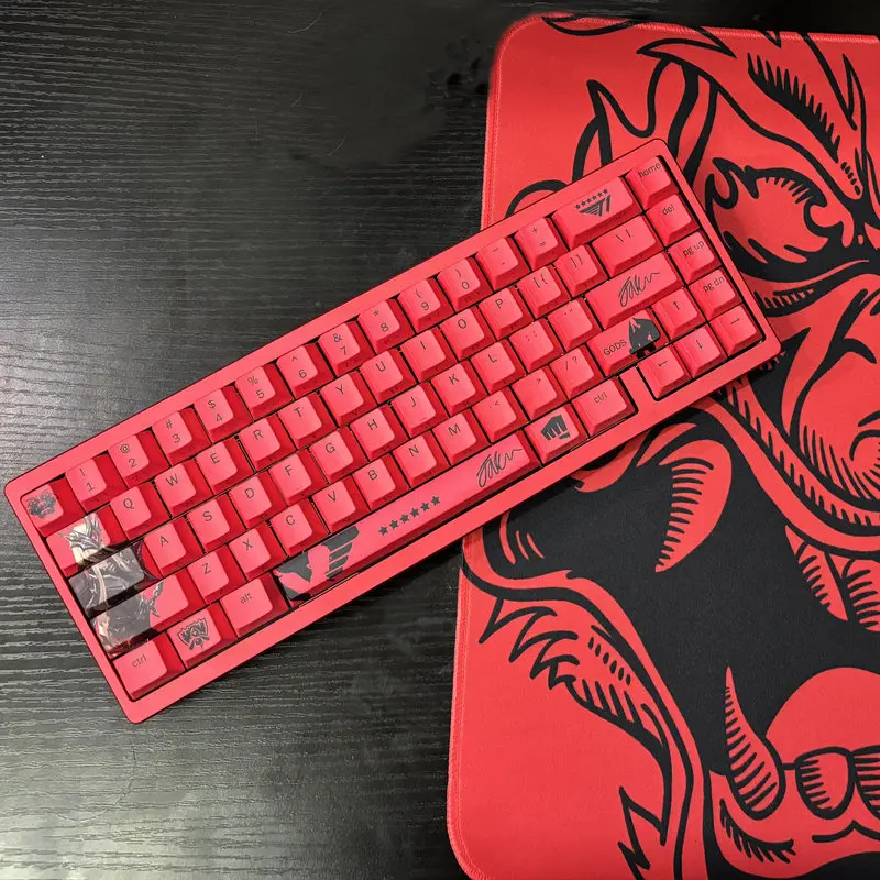 Faker Great Demon King Keycaps Four Sides Transparent LoL Thermally Sublimated Pbt Material Mechanical Keyboard Pudding Keycaps view 5