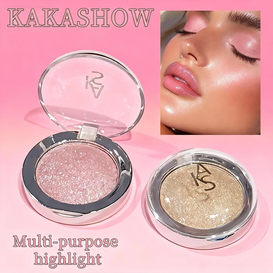 카카쇼우 쉬머 하이라이터 크림 펄 광택 미세한 쉬머 오래 지속되는 메이크업이 지워지지 않는 눈과 얼굴을 밝게 해주는 단색 하이라이터 크림 화장품 발렌타인데이 선물