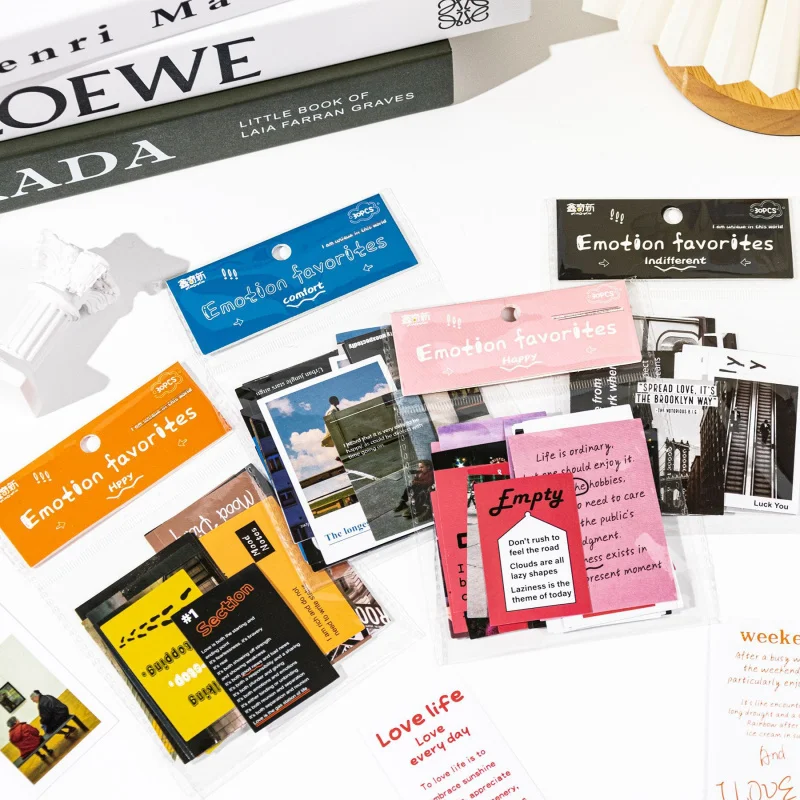 30Pcs Emotion Collection Series Sticker Pack ins Korean Style Romantic Decorative Journal Material Stickers