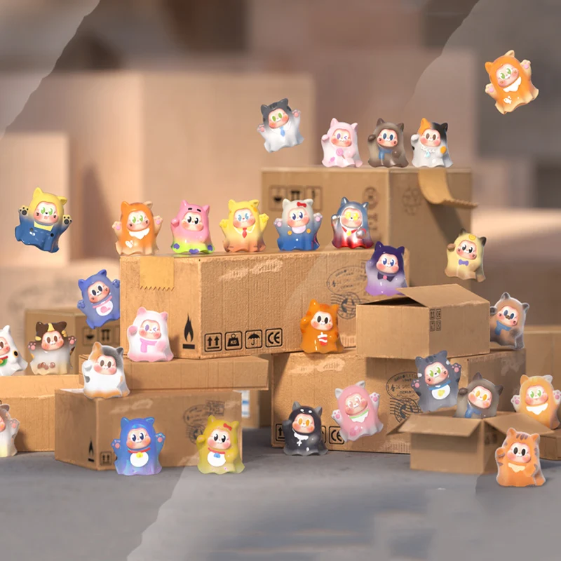 

THE SLLO Adopting a Ghost Cat Series слепая коробка аниме флокированная фигурка настольные украшения игрушка загадочные коробки кукла подарок для ребенка