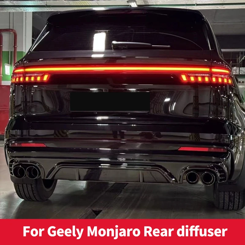 

Рассеиватель заднего бампера для Geely Monjaro Xingyue L 2021 2022 2023 2024, сплиттер подбородка, спойлер, боди, четырехсторонняя выхлопная труба