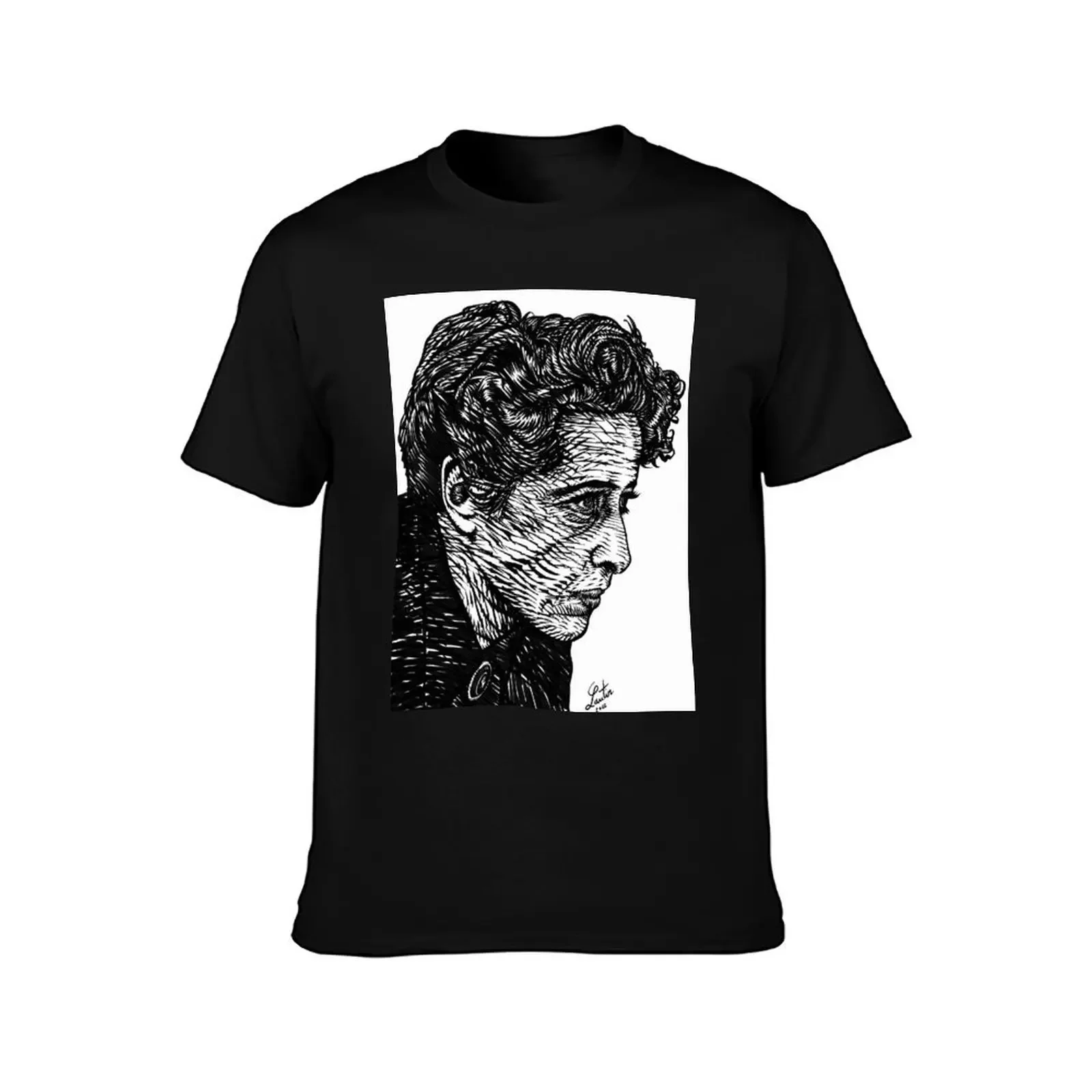 HANNAH ARENDT ink portrait .5 T-Shirt kawaii clothes anime mens vintage t shirts