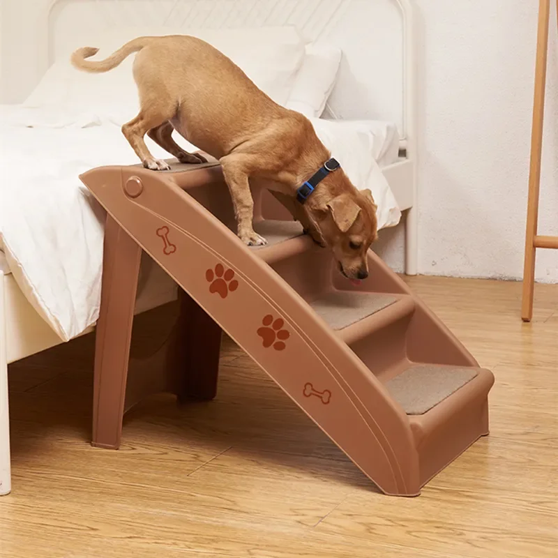 

Folding Pet Plastic Stairs For High Beds Durable Indoor Outdoor for Dogs and Cats Non-Slip Pet Stairs Home or Travel