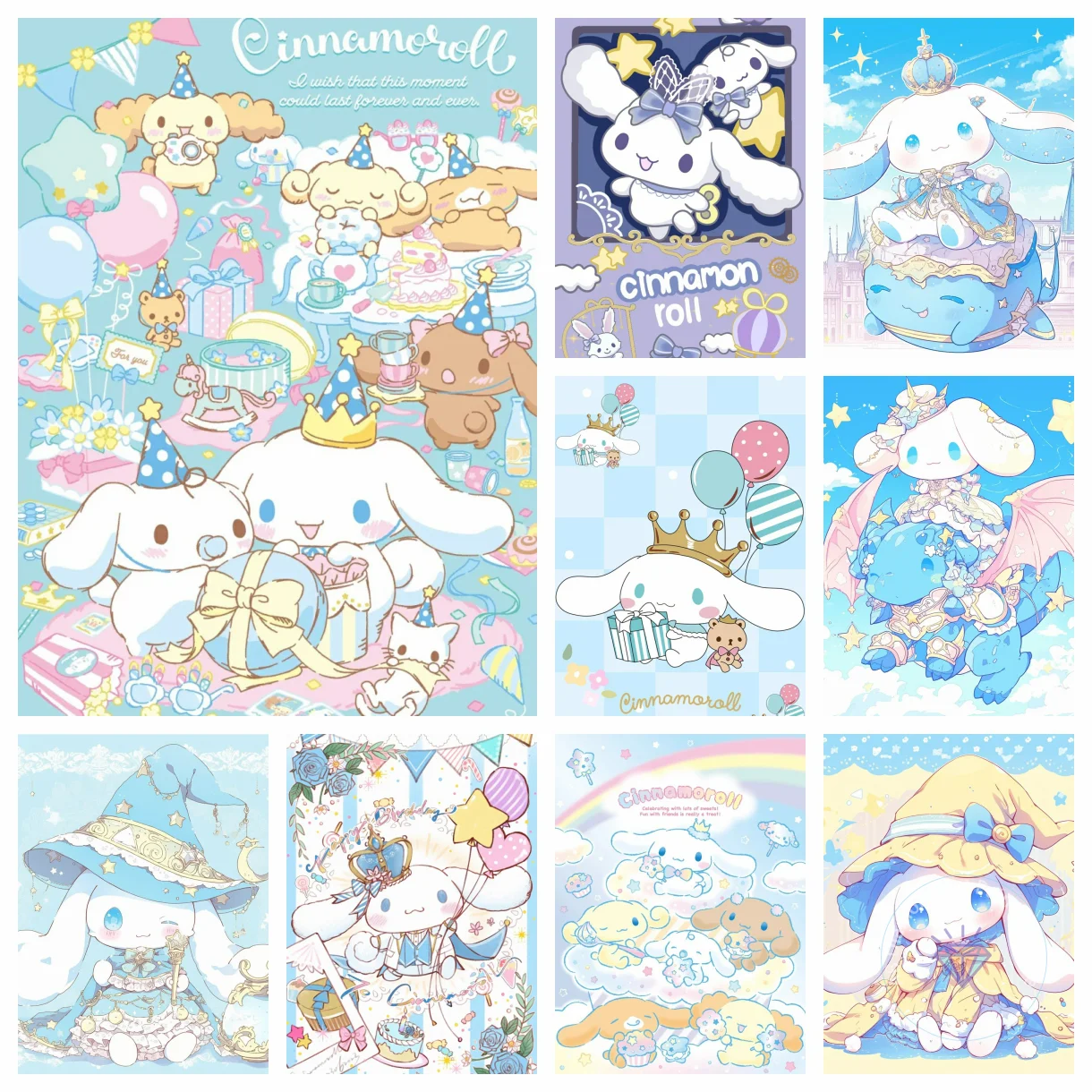 

Sanrio AB Diamond Painting Cute Cinnamoroll Kit Embroidery Color Oil painting Hand Mosaic art 5D children's home decoration gift